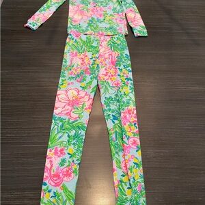 Lilly Pulitzer Girls Floral Sleep Set in Pink, Green, Blue, Yellow